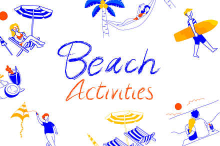 Beach activities : 8 illus