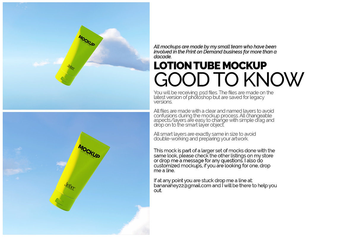 Lotion Tube Mockup Bundle, a Packaging Mockup by Banana Mockups (Photo 6 of 6)