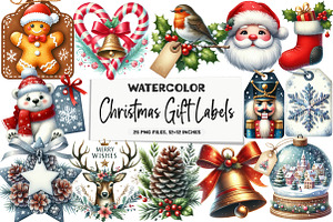 Christmas Gift Labels Sublimation, an Illustration by DreamArtGraphic