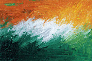 Abstract Indian Flag Inspired Painti, a Photo by Pixeness Studio