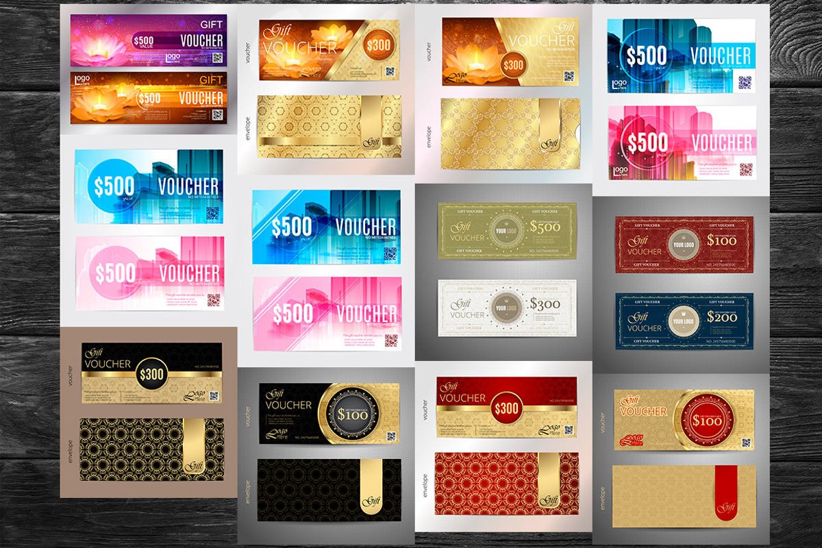 Vector Vouchers MEGA Bundle, an Invitation Template by leezarius (Photo 2 of 14)