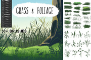 Grass brushes for PHOTOSHOP, a Brush Add-On by Dashamoony (Thumbnail 1 of 2)