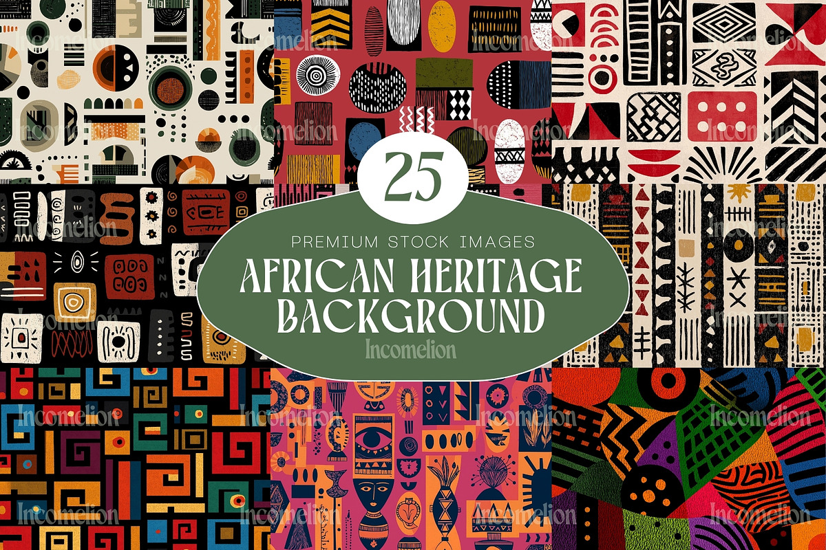 25 African Heritage Backgrounds, a Texture Illustration by Incomelion (Photo 1 of 11)