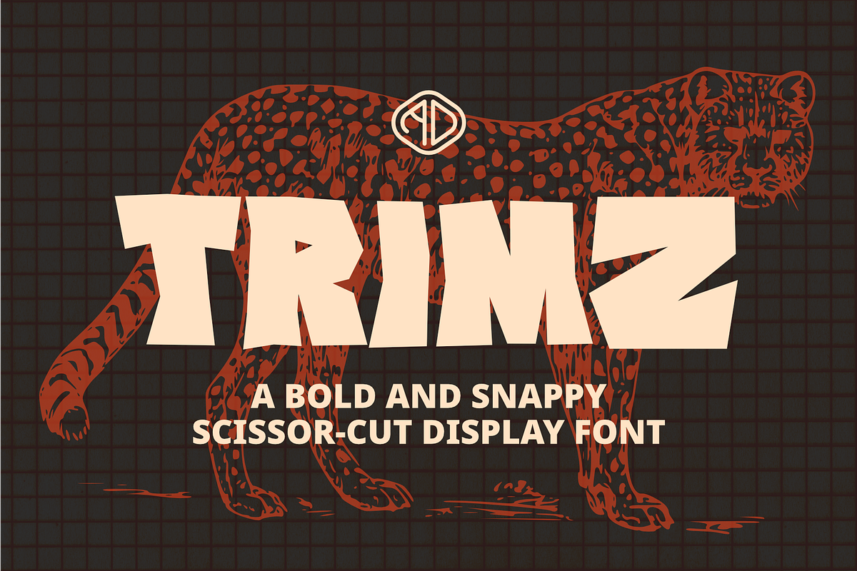 TRIMZ - A scissor-cut display font, a Font by Abrahamic Design (Photo 1 of 6)