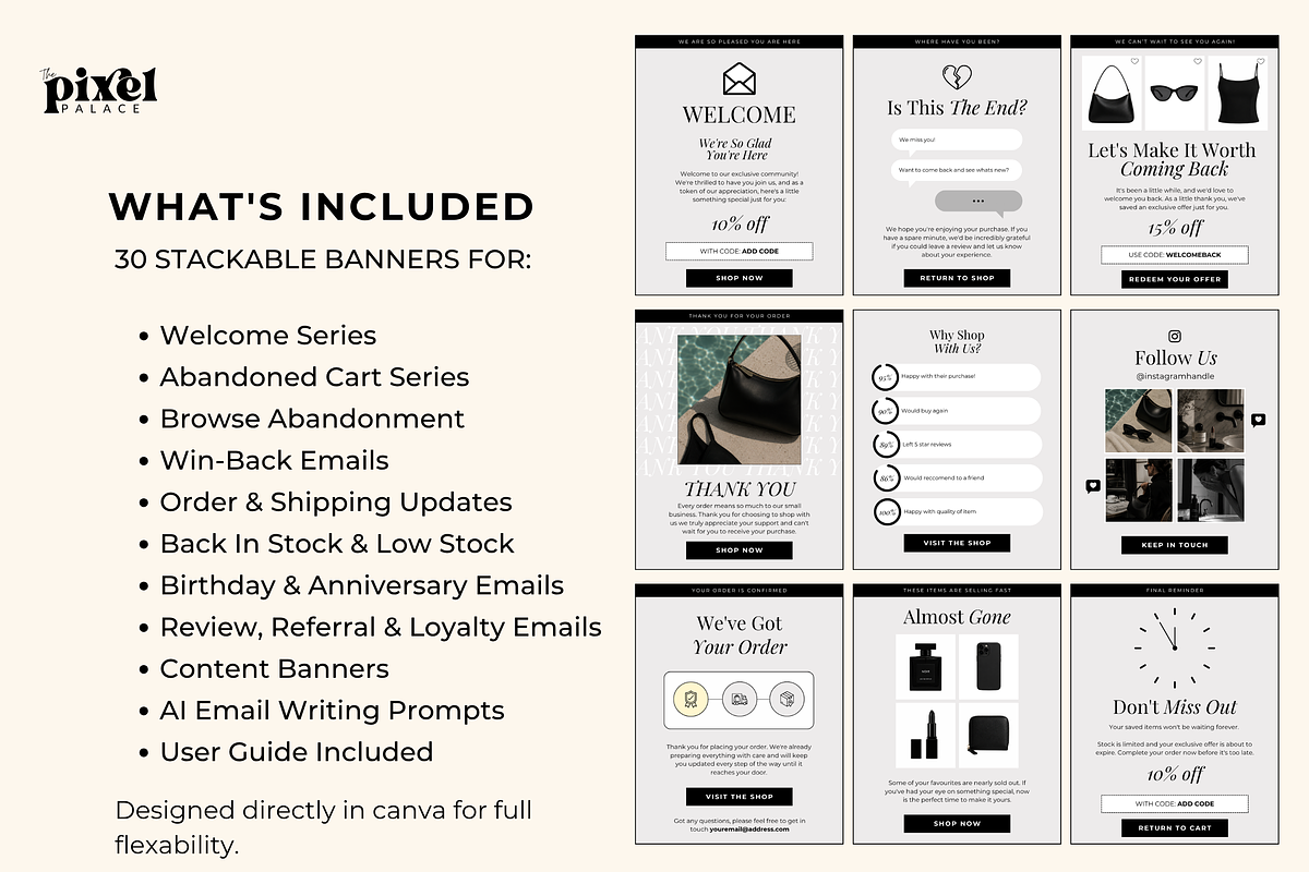 Canva Email Automation Templates, an Email Template by The Pixel Palace (Photo 5 of 10)