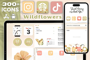 Flower iOS Wallpaper Icons Theme, a Background Graphic by BeeRubby (Thumbnail 1 of 8)