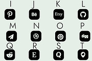 Social Networks Icons Dingbats Font, a Symbol Font by Minimalartstudio (Thumbnail 2 of 7)