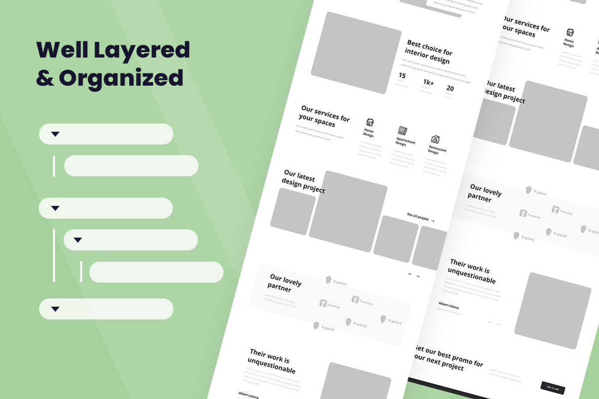 Interior Design Wireframe Website, a Wireframe Template by INSPR STD (Photo 3 of 7)
