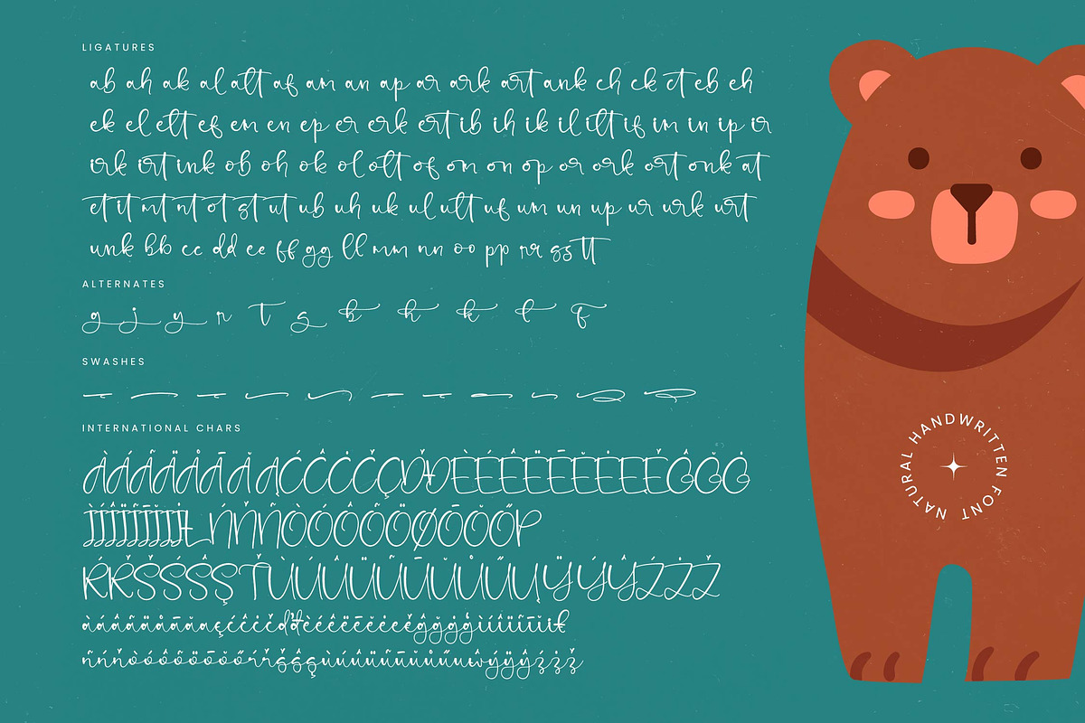 Bearcute Holistic Handwritten Font, a Script Font by stylishtype.co (Photo 19 of 20)