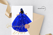 Royal Blue Tan skin Princess Clipart, a Person Illustration by Sunflower Day Love (Thumbnail 2 of 3)