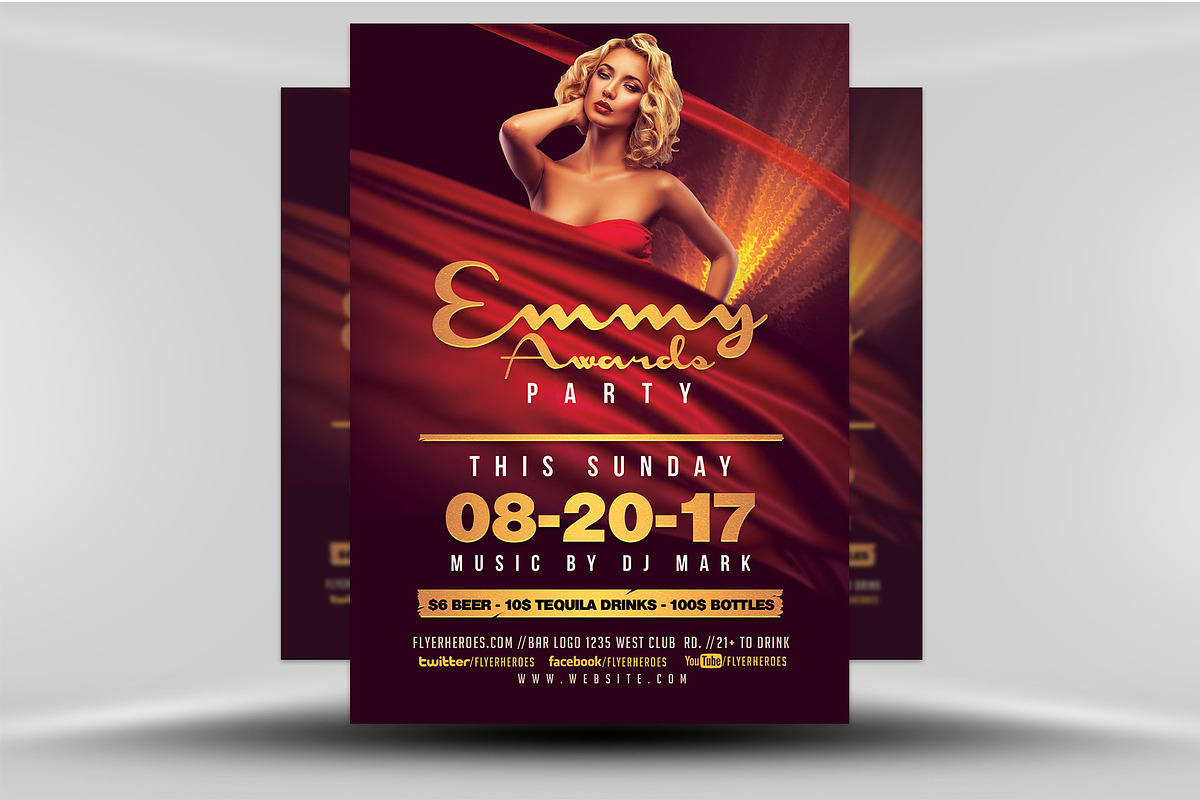 Emmy Awards Party Flyer Template, a Flyer Template by FlyerHeroes (Photo 1 of 4)