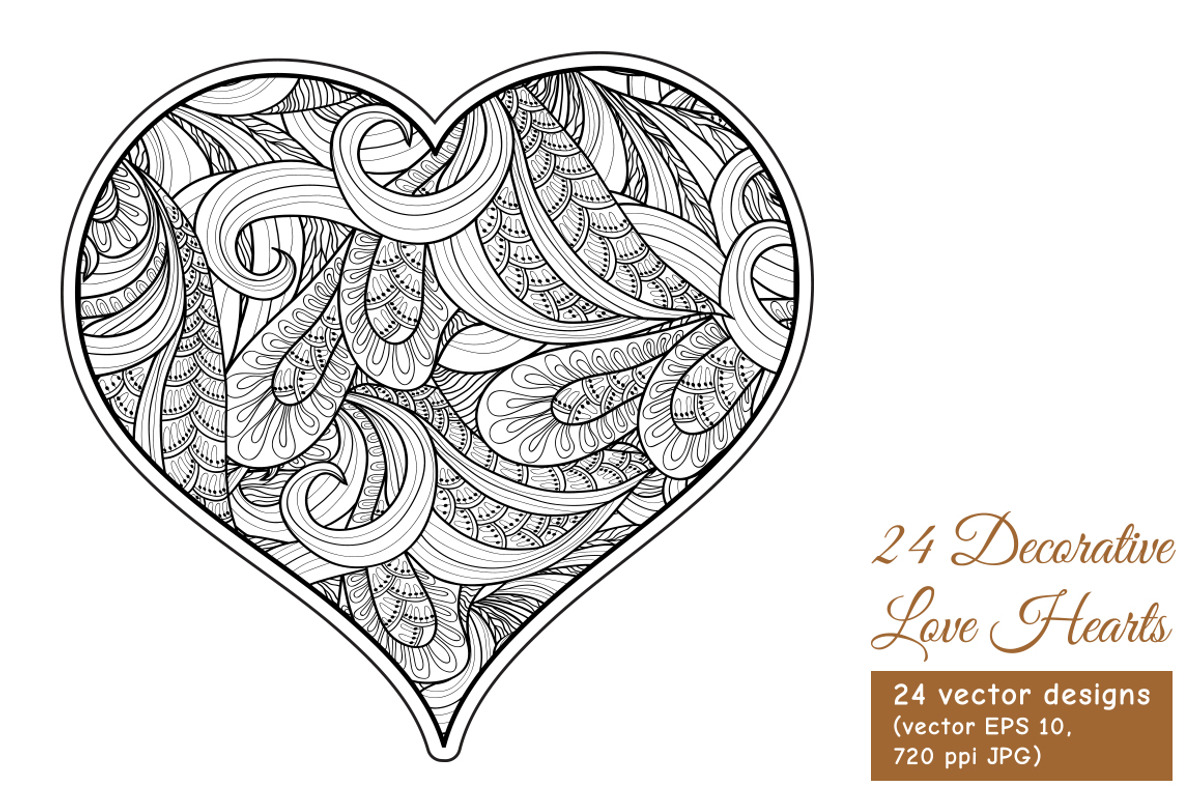 Decorative Love Hearts, a Decorative Illustration by Elen-Lane (Photo 4 of 5)