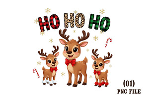 HO HO HO Reindeer PNG, an Illustration by DreamArtGraphic