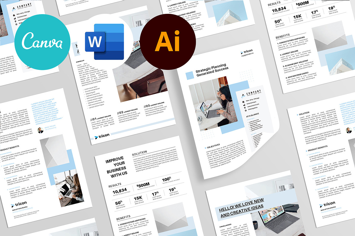 Clean Case Study Flyer Bundle, a Flyer Template by Rongbaaz (Photo 2 of 6)
