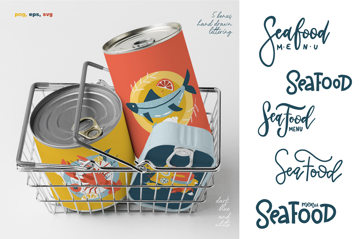 Hand drawn SEAFOOD clipart concepts, a Food Illustration by Lana Sham (Photo 4 of 7)