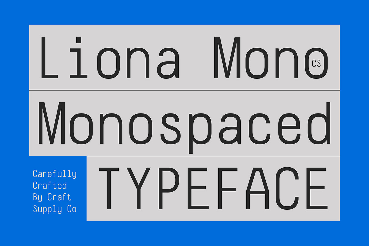 CS Liona Mono – Monospaced Typeface, a Sans Serif Font by Craft Supply Co. (Photo 1 of 8)