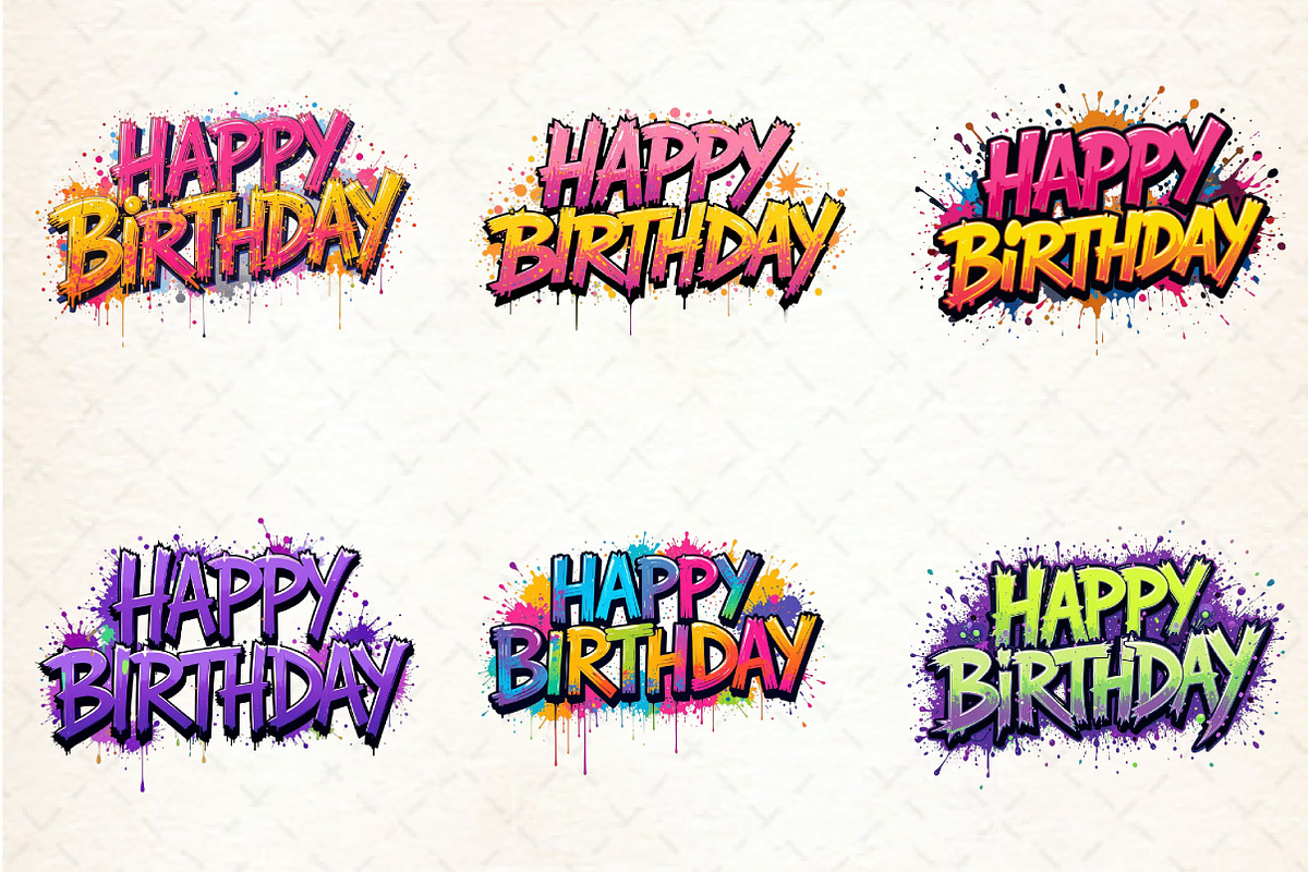 Happy Birthday Png Bundle Sublimatio, an Illustration by Libby Wishes (Photo 4 of 4)