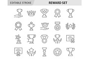 Reward line vector icon set, an Outline Icon by ElineDesign (Thumbnail 1 of 3)