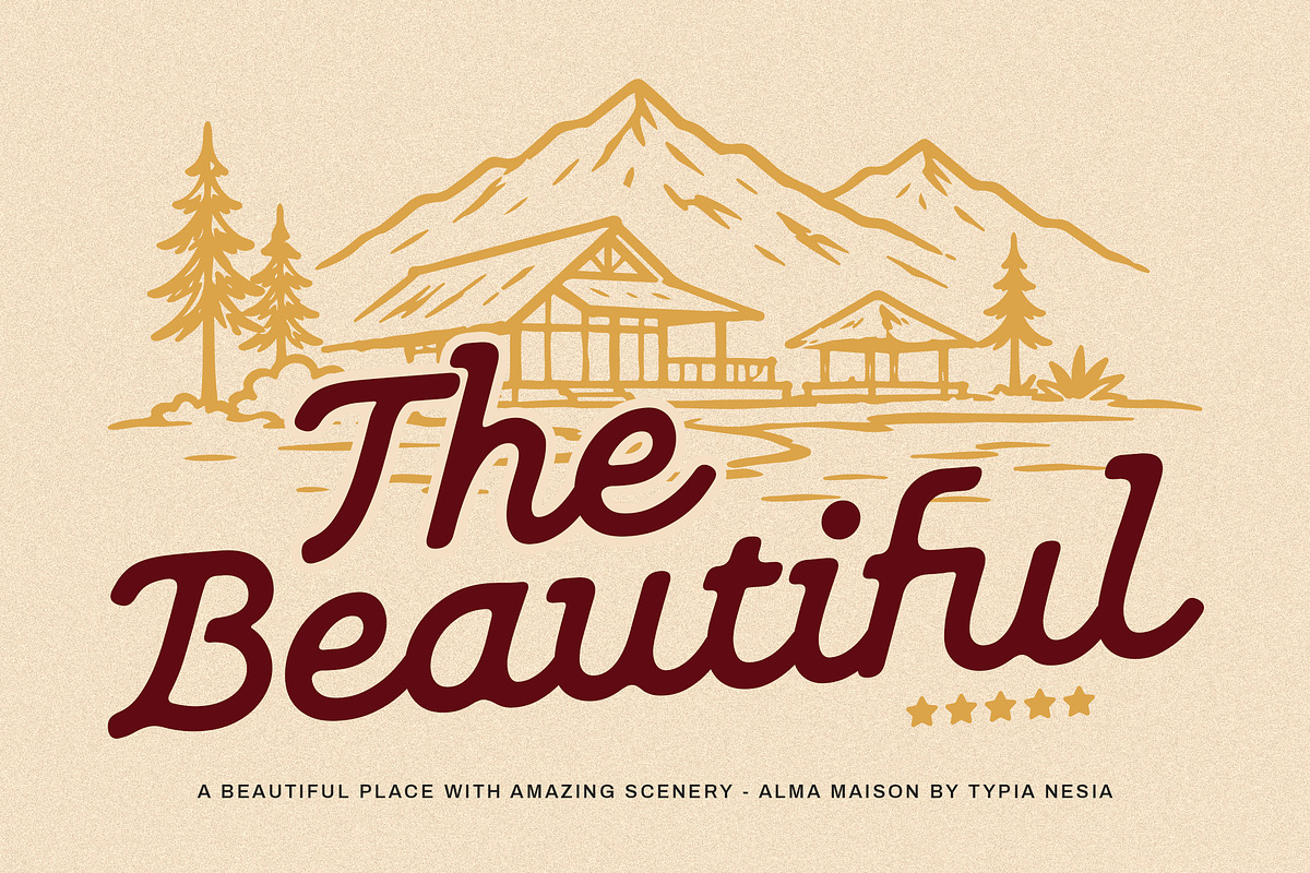 Alma Maison - Vintage Script Font, a Script Font by Typia Nesia (Photo 4 of 13)