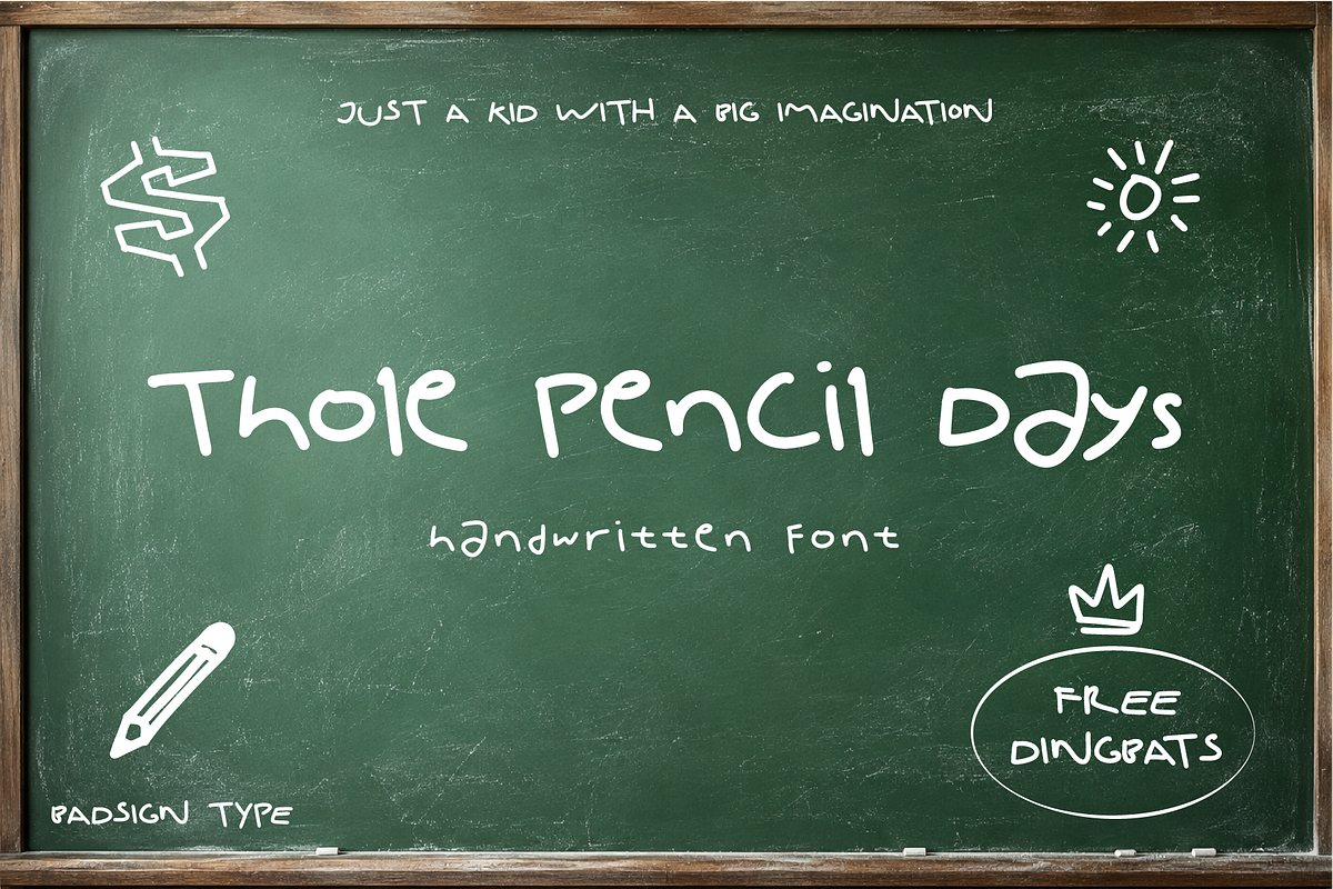 Thole Pencil Days – Hand Drawn Font, a Handwritten Font by Badsign Type (Photo 1 of 8)