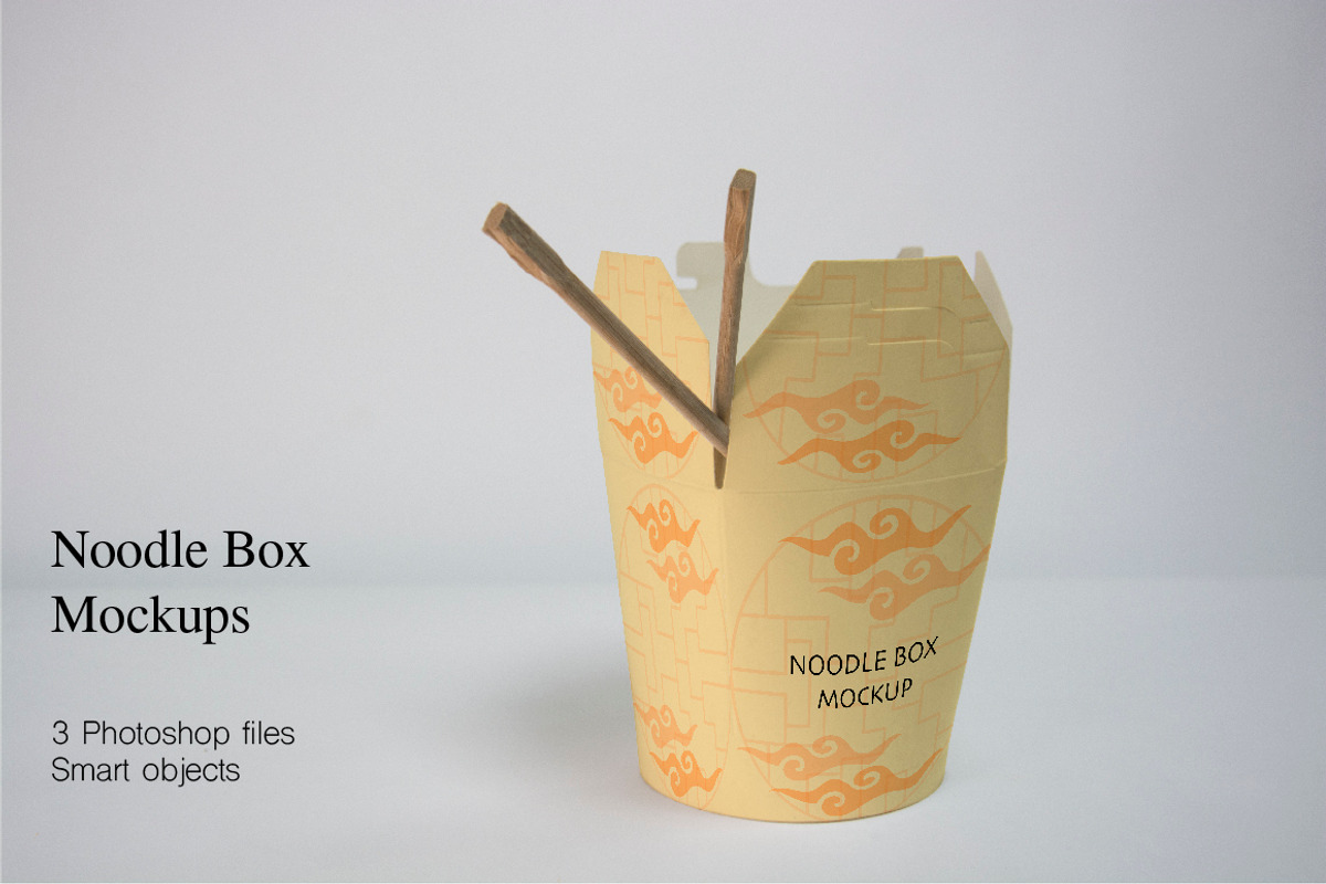 Noodle box food packaging Mockups., a Packaging Mockup by Almazova Dolzhenko (Photo 1 of 4)