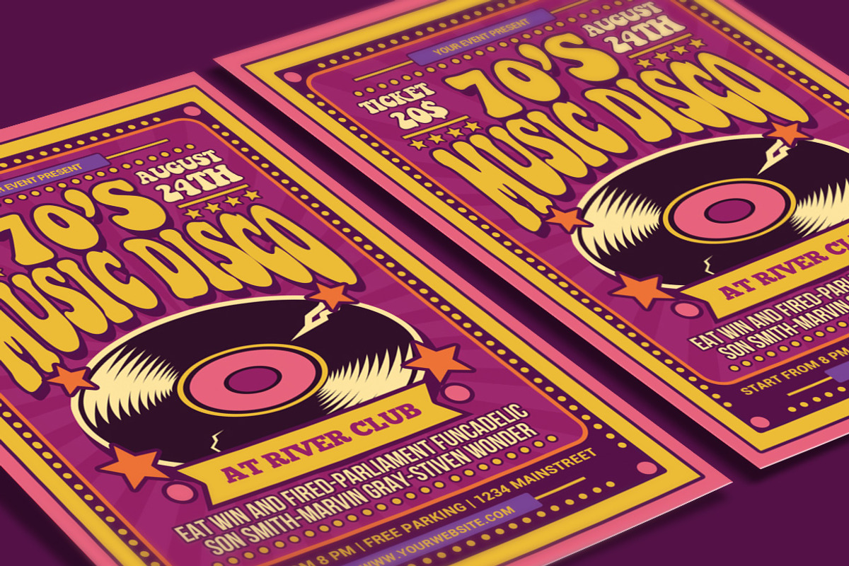 70's Music Disco Flyer, a Flyer Template by Muhamad Iqbal hidayat (Photo 3 of 4)