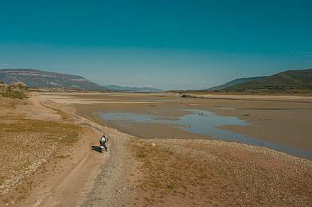 Alone Rider in offroad motorbike