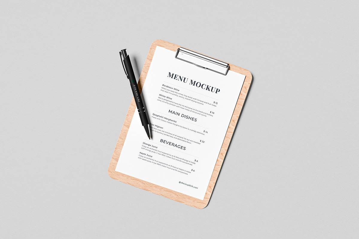 Menu Mockups, an Advertising Mockup by AnasStudio (Photo 4 of 7)
