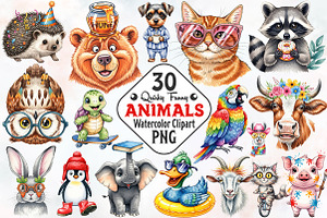 Quirky Funny Animals Sublimation, an Illustration by RobertsArt