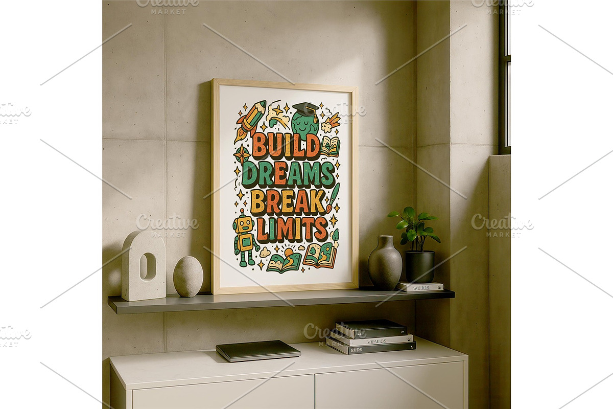 Build Dreams Break Limits Wall Art, a Background Graphic by LaseredNinja (Photo 6 of 7)