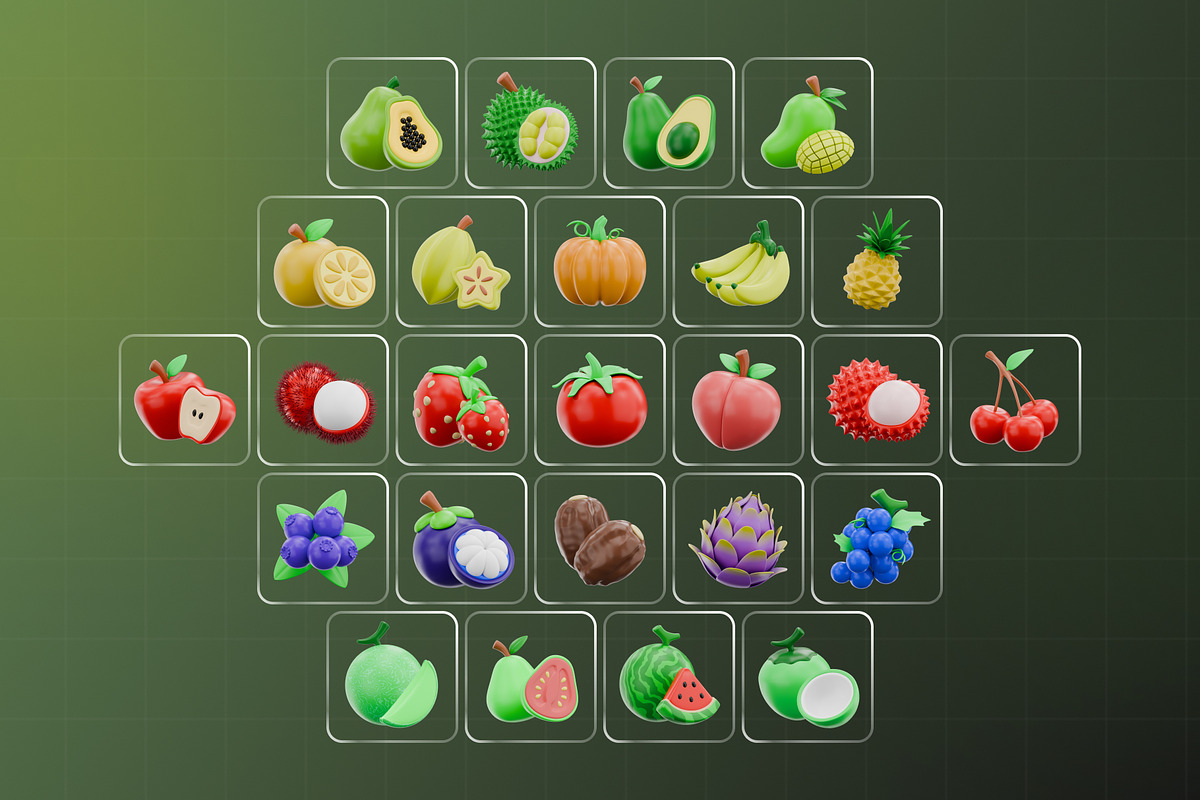 Fruits 3D Icon Pack, an Object 3D Model by Haps Space (Photo 4 of 4)