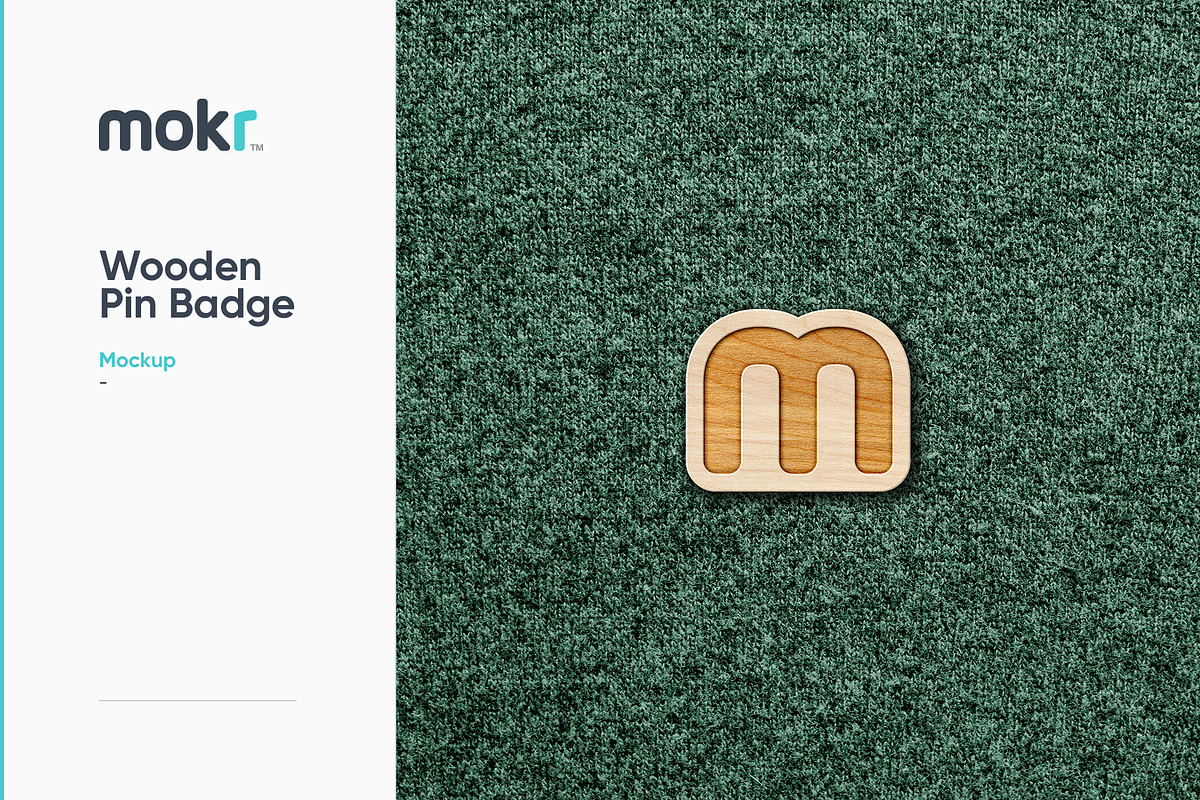 Wood Pin Badge Mockup, a Product Mockup by Mokr (Photo 1 of 12)