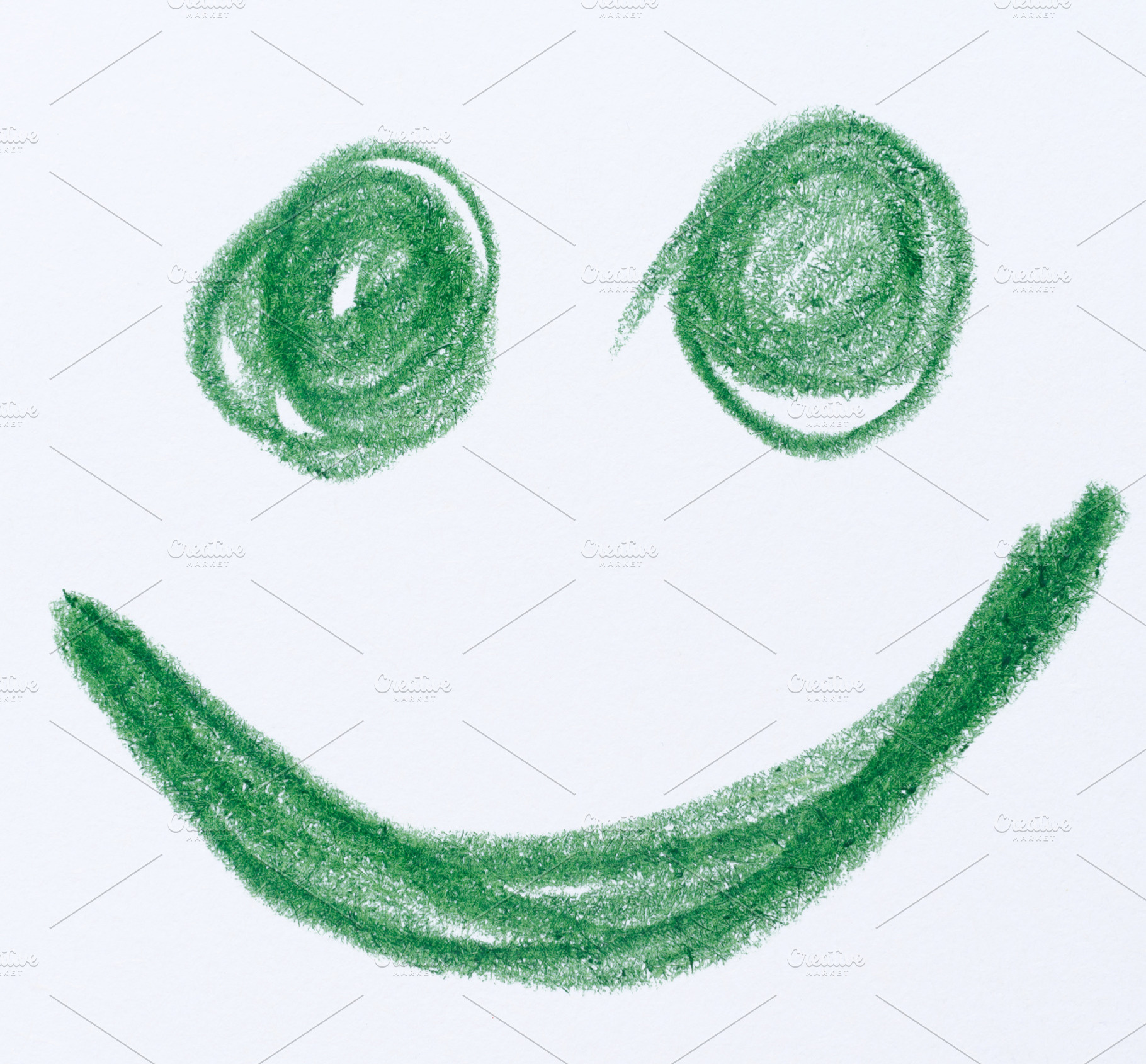 A smile drawn with a black pencil on a white background, an Abstract Photo by ndanko