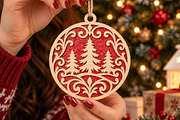 Christmas Tree Filigree Ornament SVG, an Object Graphic by Libby Wishes (Thumbnail 1 of 3)