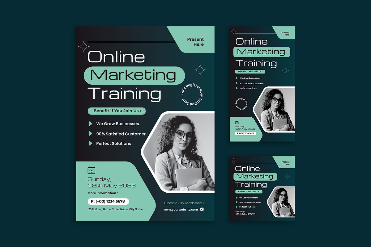 Online Marketing Training - Flyer, a Flyer Template by Haidezign