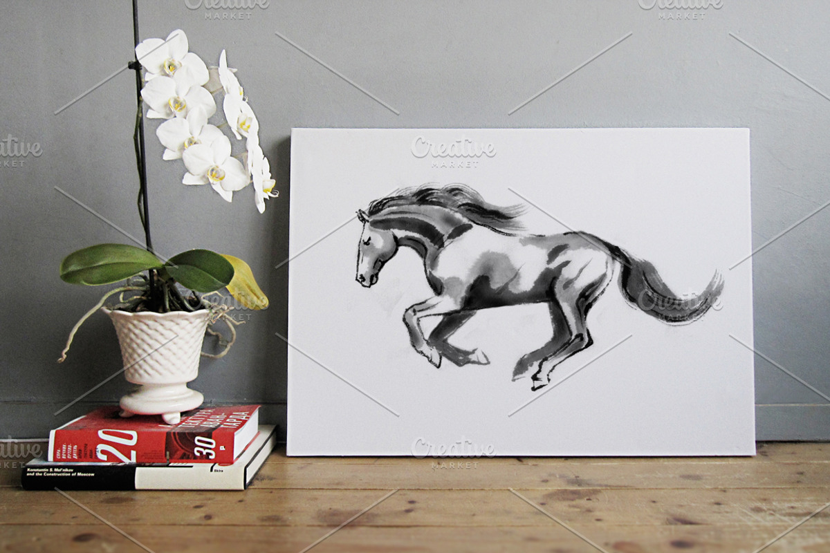 Horses Sumi-e Vol2, an Illustration by StabuLaRasa illustration (Photo 9 of 9)