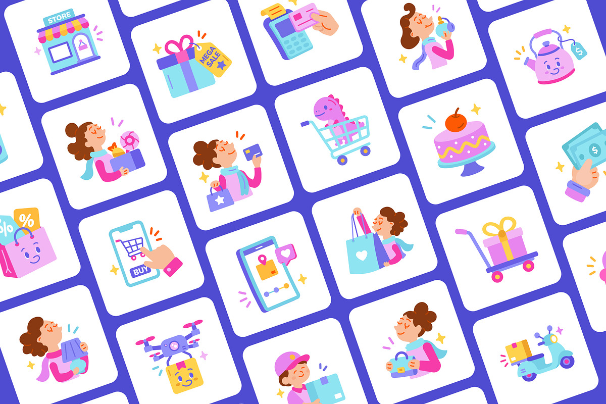 60 Animated Shopping Flat Icons, an Emoji Icon by Prosymbols (Photo 3 of 4)