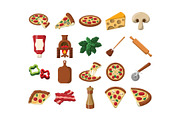 Pizza Vector Icon Elements Set, a Solid Icon by Perucha studio (Thumbnail 2 of 2)