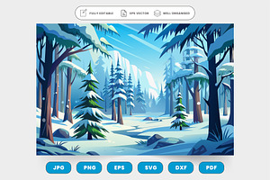 A tranquil forest blanketed in fresh