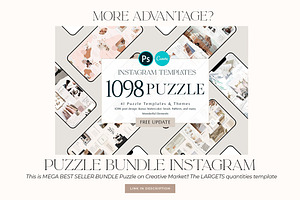 Instagram Puzzle Luna - Canva & PS