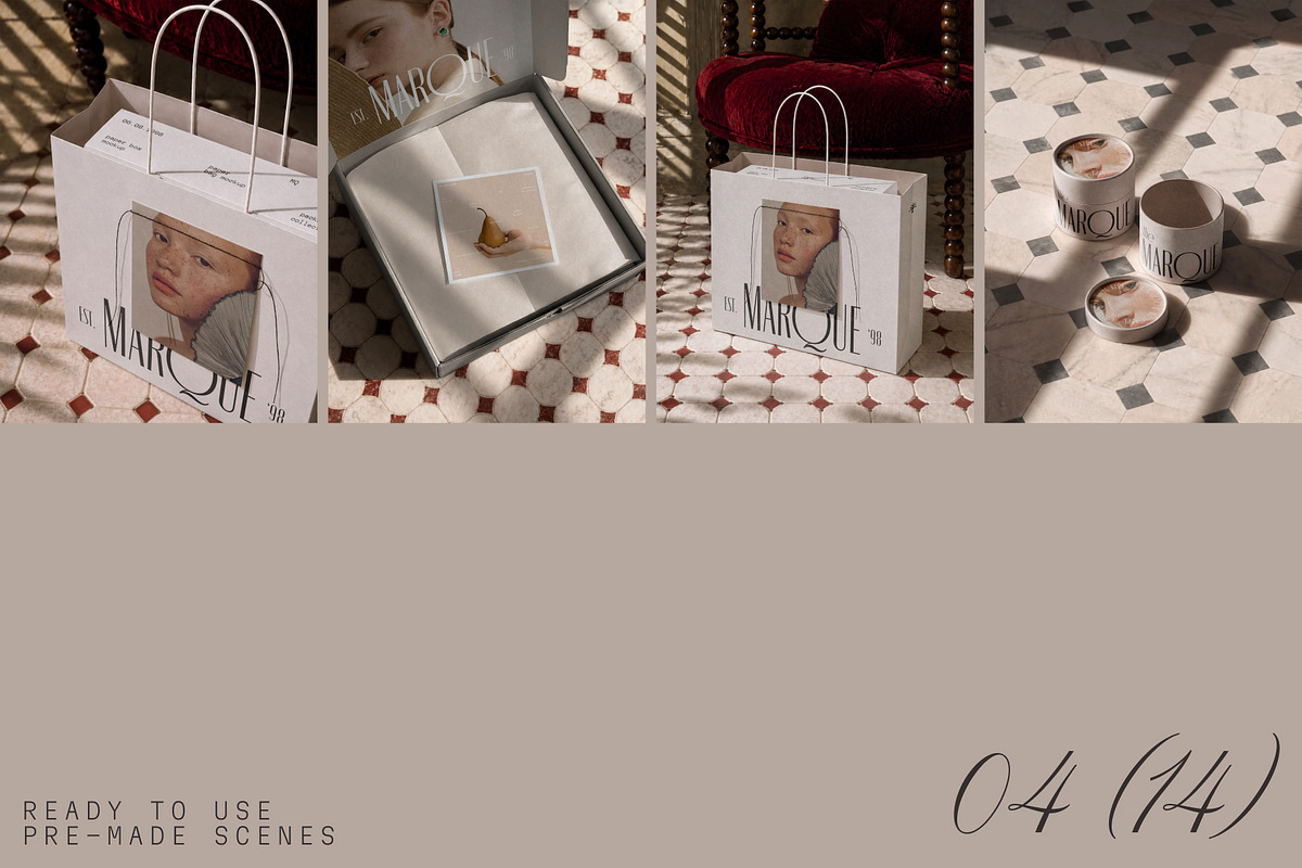 MARQUE - Packaging Mockups (14 PSD), a Packaging Mockup by Creatoom (Photo 3 of 15)