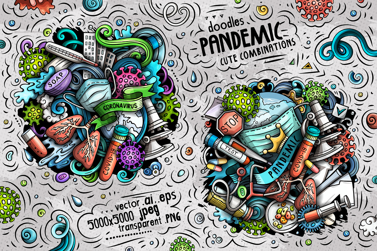 Epidemic Doodle Big Pack, a Healthcare Illustration by BALABOLKA (Photo 7 of 12)