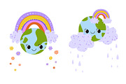 Cute Earth Day Clipart Set: Kawaii, an Object Illustration by the_myro (Thumbnail 6 of 9)