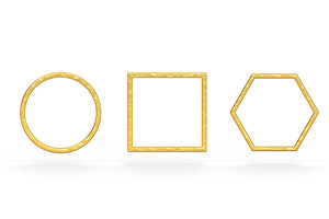 Gold metal frames, yellow round, an Object 3D Model by Marozhkastudio