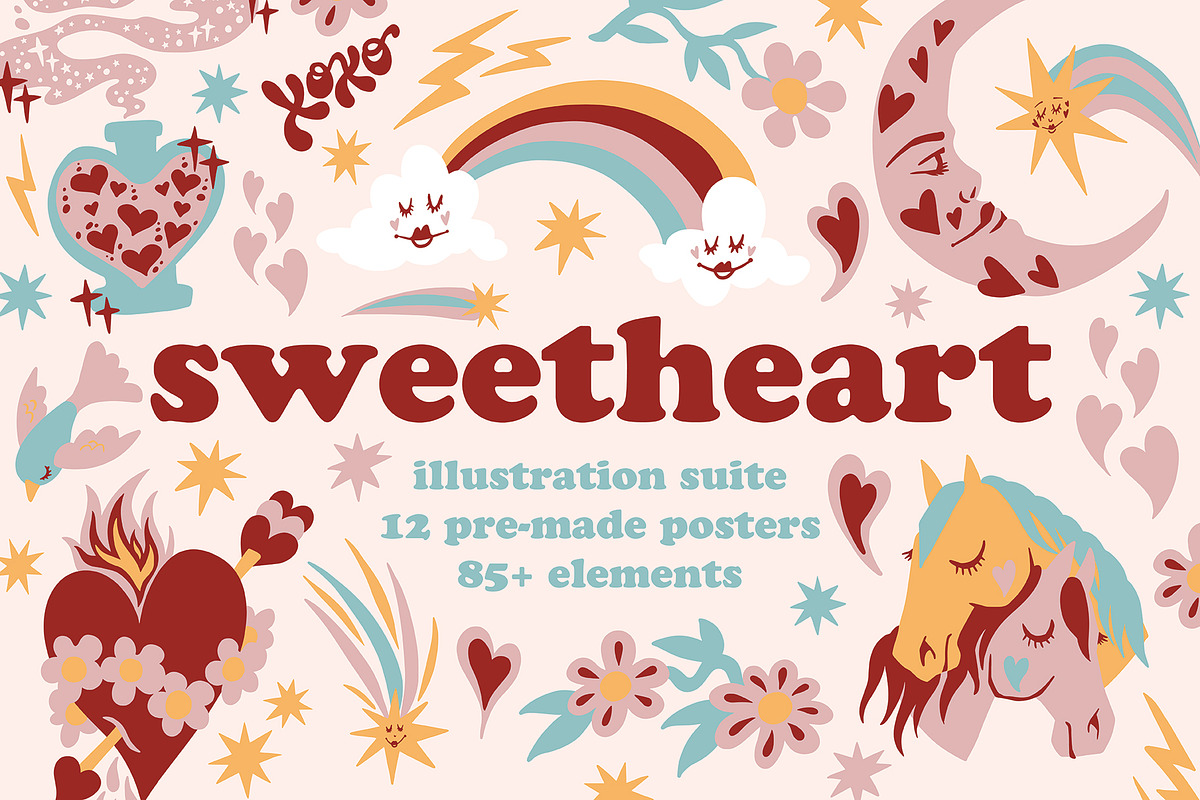 Sweetheart - Valentine illustration, a Graphic by Pony Gold Studio (Photo 1 of 9)
