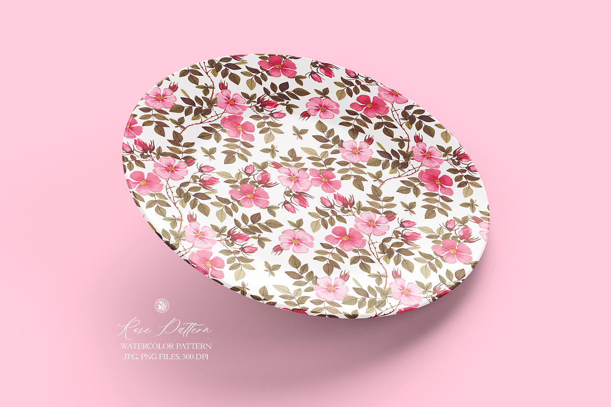 Rose Watercolor Pattern, a Pattern Graphic by Webvilla Studio