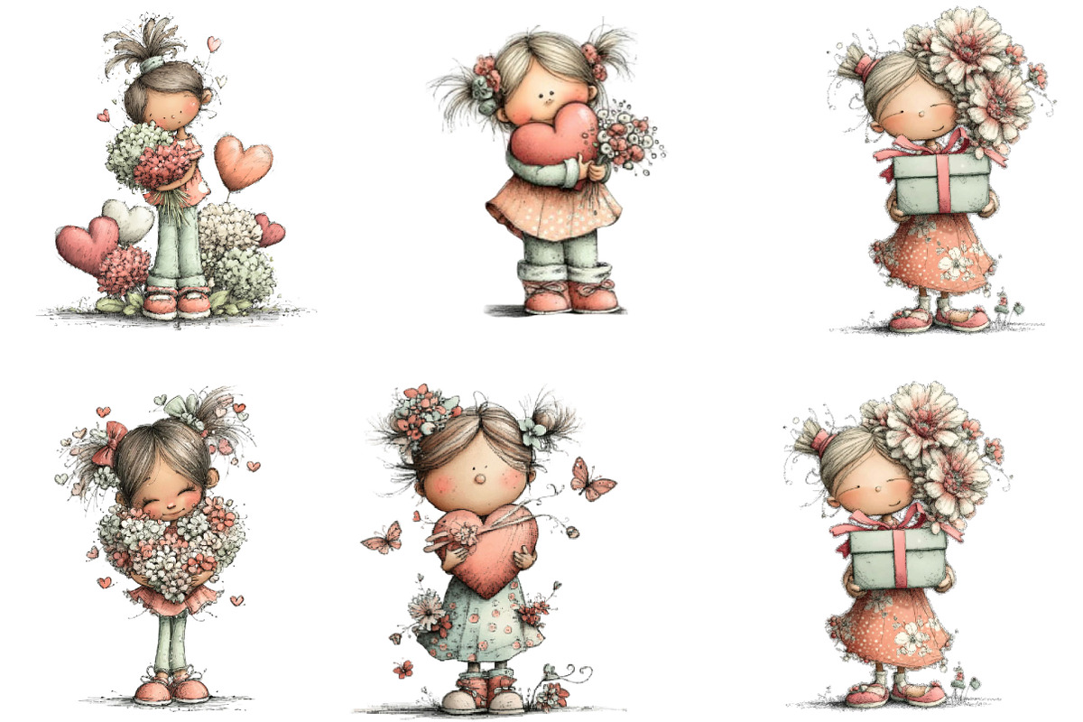 Mother’s Day Clipart Little Girl, a Seasonal Illustration by Designking (Photo 5 of 5)