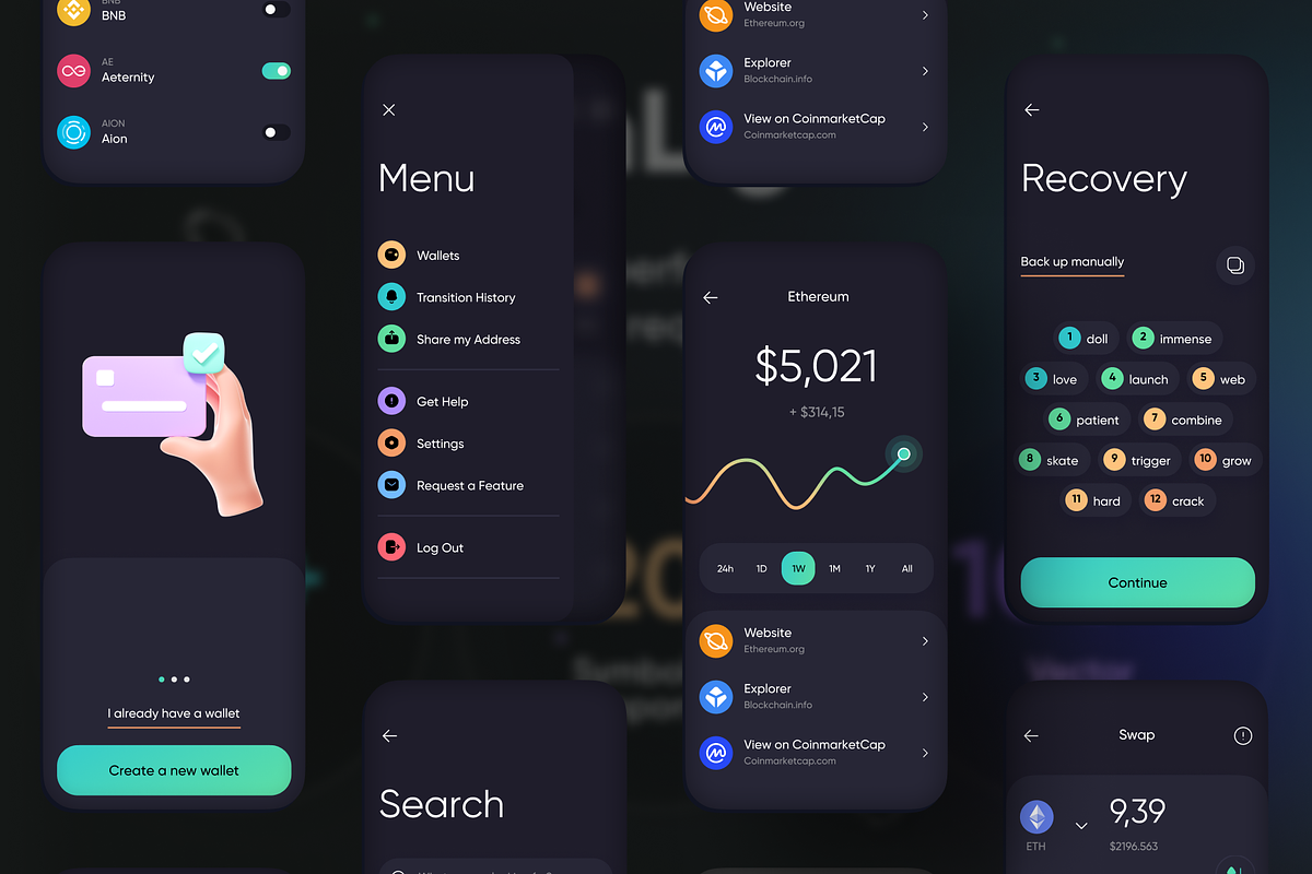 Crypto Wallet - IOS UI Kits, an UI Kit Template by UrLabs (Photo 2 of 6)
