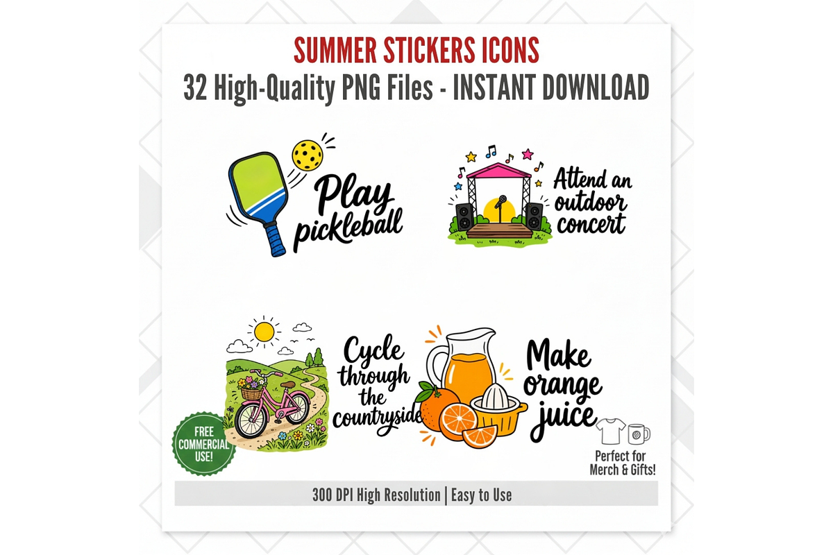 Summer Stickers Icons Clipart PNG, a Solid Icon by Tanya Kart (Photo 7 of 8)