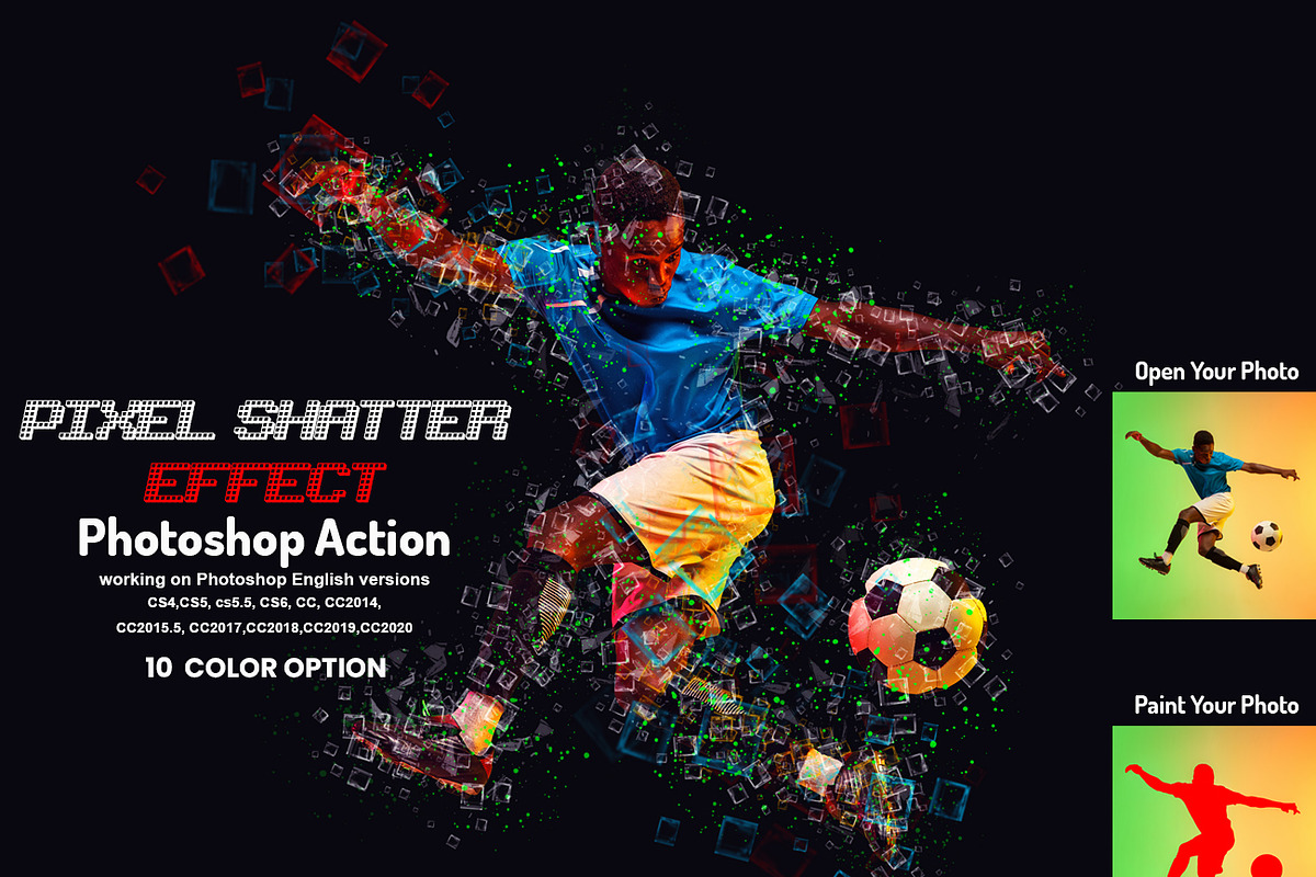 Pixel Shatter Effect PS Action, an Action Add-On by Studio Retouch